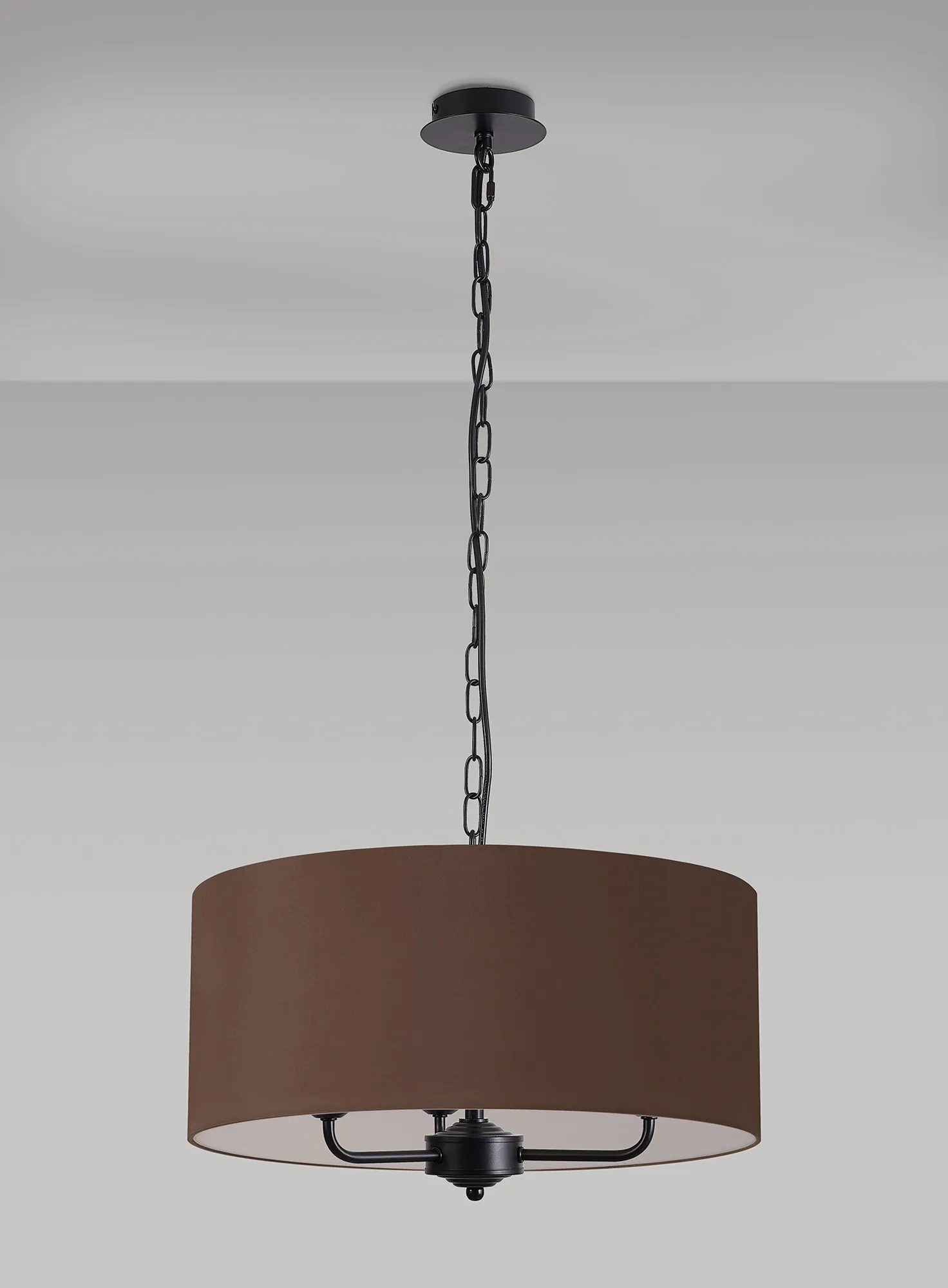 Banyan 50cm 3 Light Pendant Matt Black, Raw Cocoa/Grecian Bronze DK1039  Deco Banyan MB RC